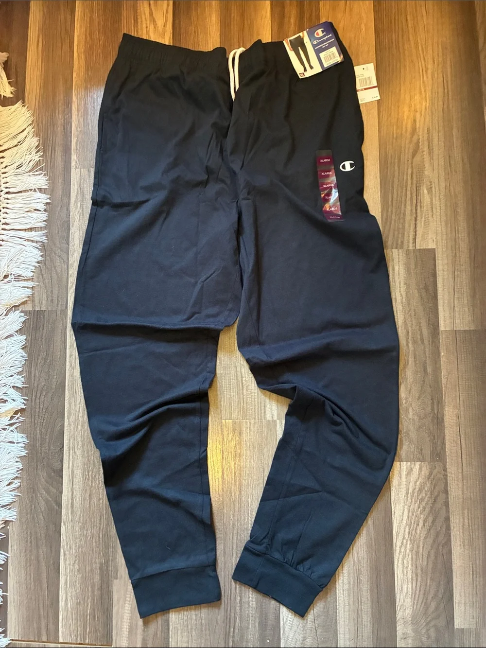 Champion Black Men's Jogger Sweatpants w/Pockets- 100% Cotton- Size XL- NWT